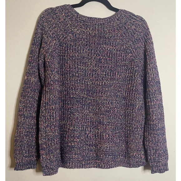Faded Glory XL Sweater Multi Color Woven Marled Knit Crew Neck Pull Over - Picture 6 of 6